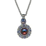 Necklace Pendant by Mariana Woman Floral Tanzanite Swarovski Crystals - Image 2