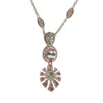 Necklace Pendant by Mariana Woman Boho Rose and Peridot Swarovski Crystals - Image 2