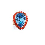 Ring by Mariana Woman Beautiful Turquoise and Hyacinth Swarovski Crystals - Image 4
