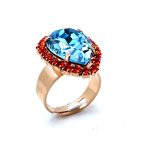 Ring by Mariana Woman Beautiful Turquoise and Hyacinth Swarovski Crystals