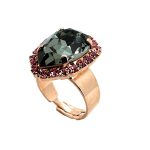 Ring by Mariana Woman Glamorous Silver Night and Rose Swarovski Crystals - Image 2