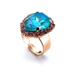 Ring by Mariana Woman Elegant Laguna and Rose Swarovski Crystals
