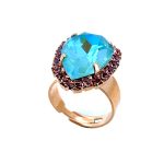 Ring by Mariana Woman Adorable Aqua and Rose Swarovski Crystals - Image 2