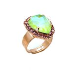 Ring by Mariana Woman Shimmering Peridot and Rose Swarovski Crystals - Image 3