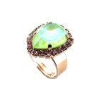 Ring by Mariana Woman Shimmering Peridot and Rose Swarovski Crystals