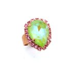 Ring by Mariana Woman Shimmering Peridot and Rose Swarovski Crystals - Image 2