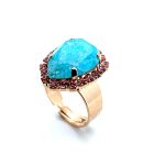 Ring by Mariana Woman Charming Aquamarine and Rose Swarovski Crystals