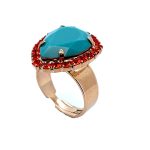 Ring by Mariana Woman Charming Turquoise and Hyacinth Swarovski Crystals