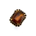 Ring by Mariana Woman Elegant Smoked Topaz and Jet Swarovski Crystals - Image 4