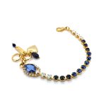 Bracelet by Mariana Woman Elegant Sapphire and Clear Swarovski Crystals
