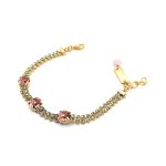 Bracelet by Mariana Woman Lovely Rose and Chrysolite Swarovski Crystals - Image 2