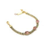 Bracelet by Mariana Woman Lovely Rose and Chrysolite Swarovski Crystals - Image 4