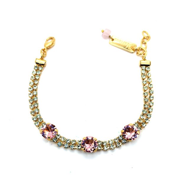 Bracelet by Mariana Woman Lovely Rose and Chrysolite Swarovski Crystals