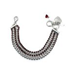 Bracelet by Mariana Woman Exquisite Siam and Clear Swarovski Crystals