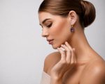 Earrings by Mariana Woman Glamorous Amethyst and Plum Swarovski Crystals - Image 3