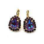 Earrings by Mariana Woman Glamorous Amethyst and Plum Swarovski Crystals