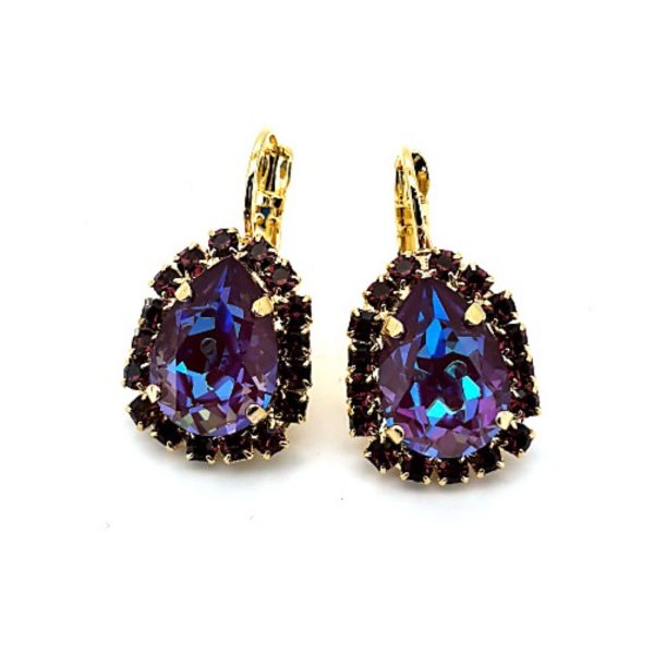 Earrings by Mariana Woman Glamorous Amethyst and Plum Swarovski Crystals