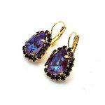 Earrings by Mariana Woman Glamorous Amethyst and Plum Swarovski Crystals - Image 2