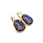 Earrings by Mariana Woman Glamorous Amethyst and Plum Swarovski Crystals - Image 4