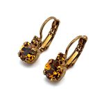 Earrings by Mariana Woman Dainty Topaz Swarovski Crystals - Image 2
