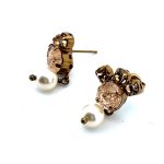 Earrings by Mariana Woman Lovely Peach and Pearl Swarovski Crystals - Image 2
