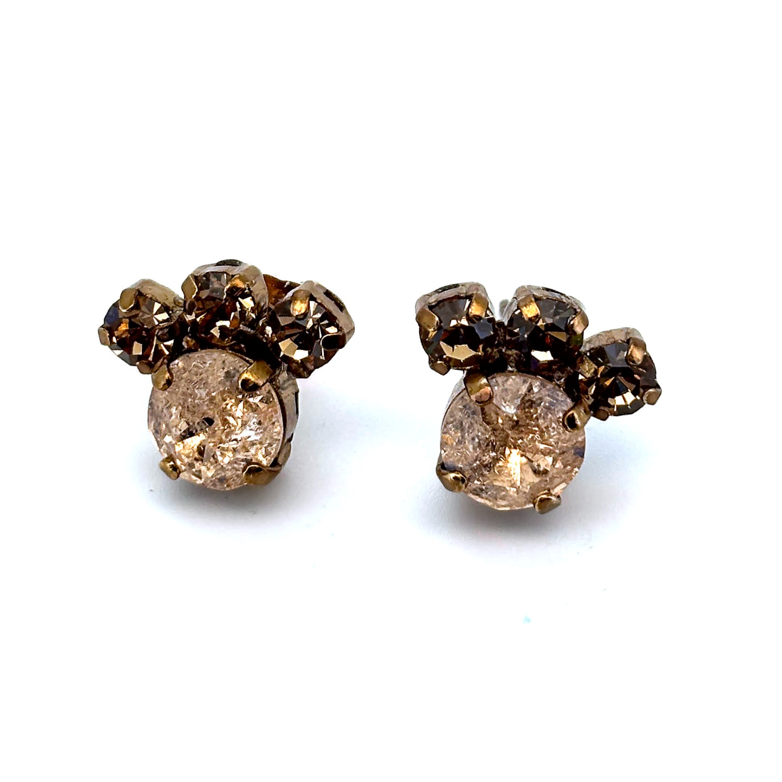 E-1074-40-2010-BR2 (3) Earrings by Mariana Woman Beautiful Peach Swarovski Crystals - Image 1