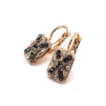Earrings by Mariana Woman Elegant Black Diamond and Clear Swarovski Crystals - Image 2