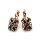 Earrings by Mariana Woman Elegant Black Diamond and Clear Swarovski Crystals