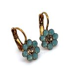Earrings by Mariana Woman Floral Pacific Opal and Golden Swarovski Crystals - Image 3