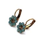 Earrings by Mariana Woman Floral Pacific Opal and Golden Swarovski Crystals - Image 2