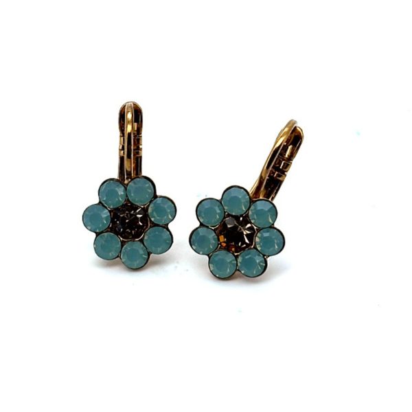 Earrings by Mariana Woman Floral Pacific Opal and Golden Swarovski Crystals