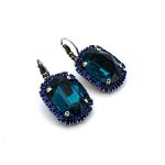 Earrings by Mariana Woman Exquisite Sapphire and Zircon Swarovski Crystals - Image 4
