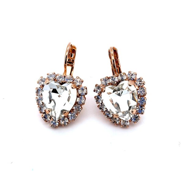 Earrings by Mariana Woman Heart Shaped Clear Swarovski Crystals