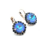 Earrings by Mariana Woman Gorgeous Ocean and Montana Swarovski Crystals - Image 3