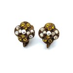Earrings by Mariana Woman Exquisite Topaz and Pearl Swarovski Crystals
