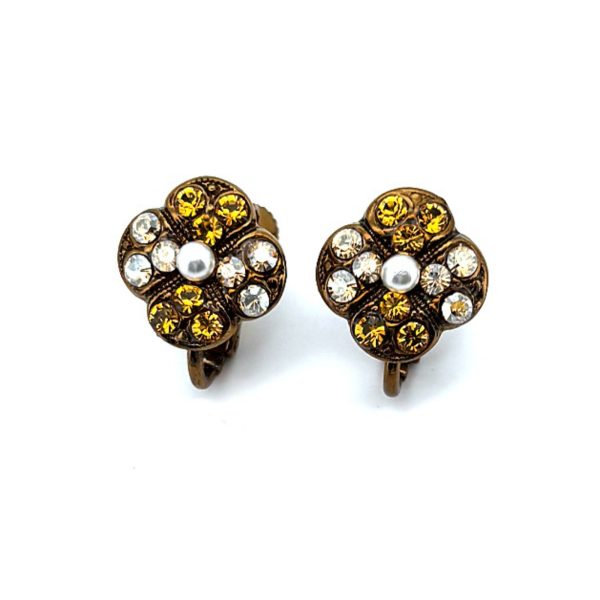Earrings by Mariana Woman Exquisite Topaz and Pearl Swarovski Crystals