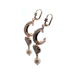 Earrings by Mariana Woman Dangling Pearl Mineral and Clear Swarovski Crystals - Image 2
