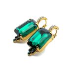Earrings by Mariana Woman Luxurious Emerald and Clear Swarovski Crystals - Image 2