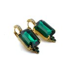 Earrings by Mariana Woman Luxurious Emerald and Clear Swarovski Crystals - Image 4
