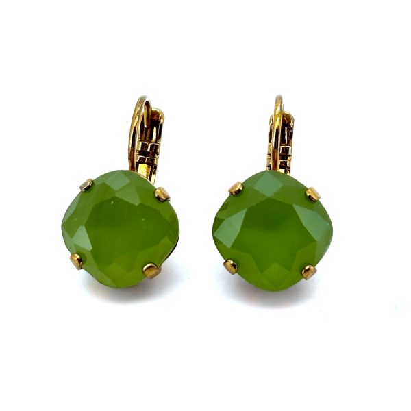 Earrings by Mariana Woman Gorgeous Green Opal Swarovski Crystals
