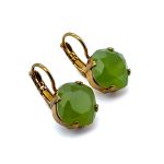 Earrings by Mariana Woman Gorgeous Green Opal Swarovski Crystals - Image 3