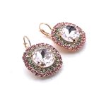 Earrings by Mariana Woman Lovely Rose and Chrysolite Swarovski Crystals-RG - Image 4