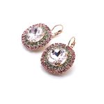 Earrings by Mariana Woman Lovely Rose and Chrysolite Swarovski Crystals-RG - Image 2