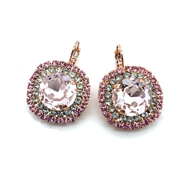 Earrings by Mariana Woman Lovely Rose and Chrysolite Swarovski Crystals-RG
