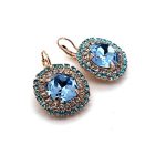 Earrings by Mariana Woman Gorgeous Sapphire and Aquamarine Swarovski Crystals - Image 4