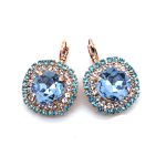 Earrings by Mariana Woman Gorgeous Sapphire and Aquamarine Swarovski Crystals - Image 2