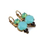 Earrings by Mariana Woman Chic Turquoise and Opal Swarovski Crystals - Image 3