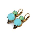 Earrings by Mariana Woman Chic Turquoise and Opal Swarovski Crystals - Image 2
