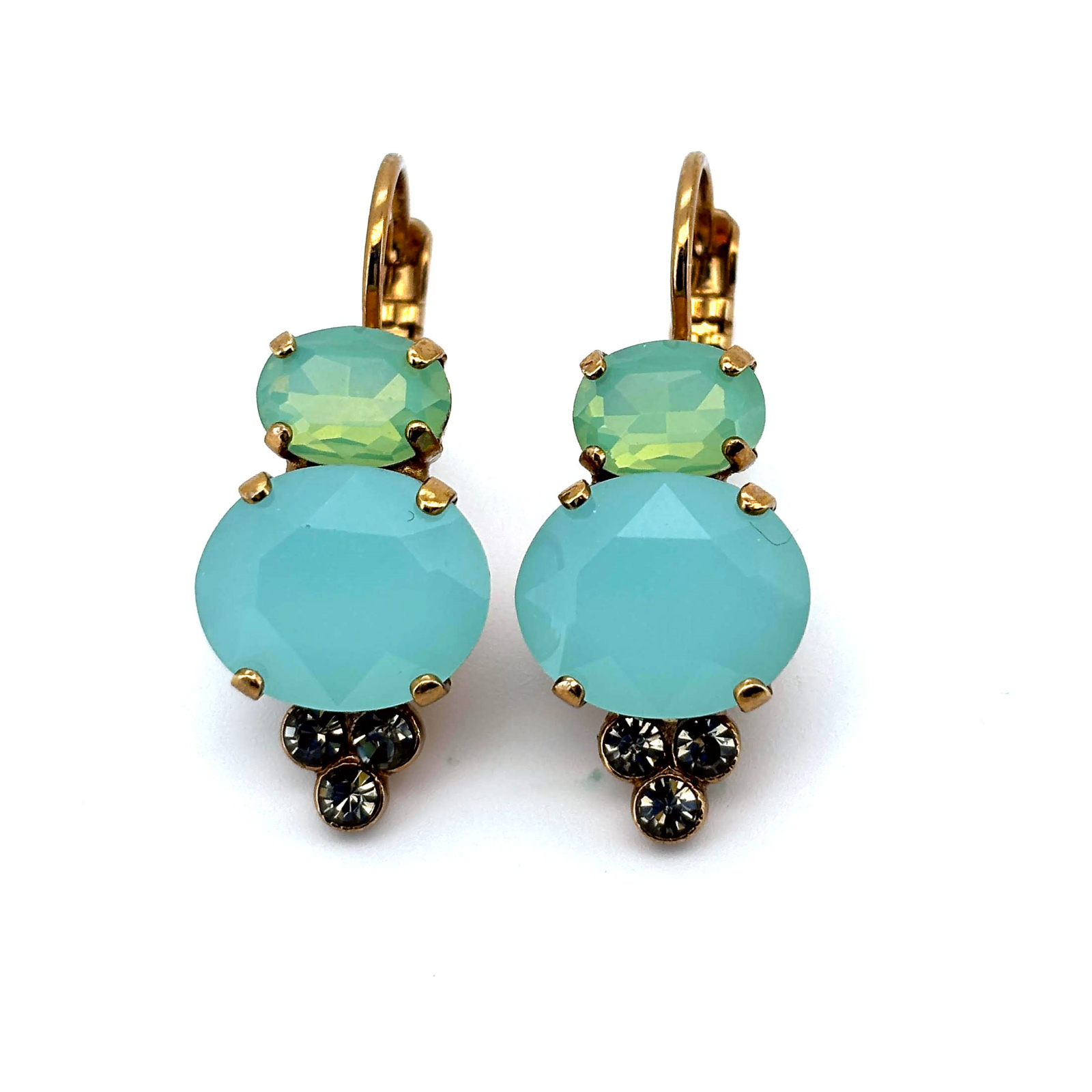 E-1413-3-1065-BR6 (3) Earrings by Mariana Woman Chic Turquoise and Opal Swarovski Crystals - Image 1