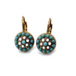 Earrings by Mariana Woman Charming Turquoise and White Swarovski Crystals